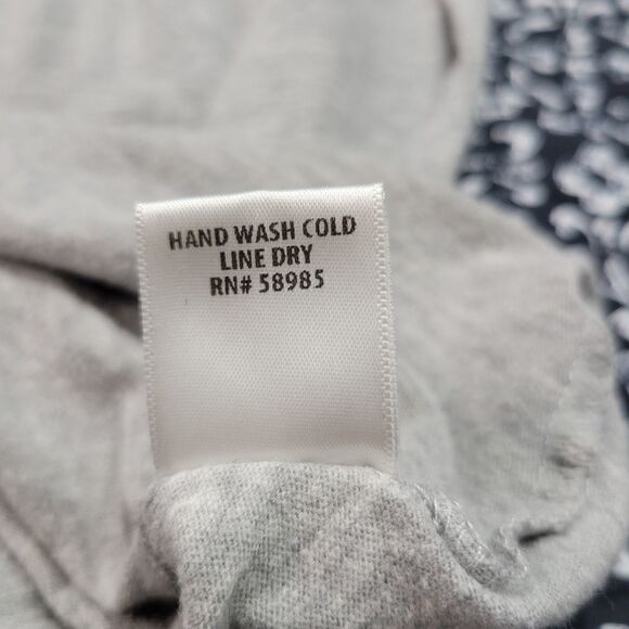 Emma & Sam Grey & Black Deep V-Neck Lace Up Casual Punk Rock Loose Fit T-Shirt - Picture 6 of 6